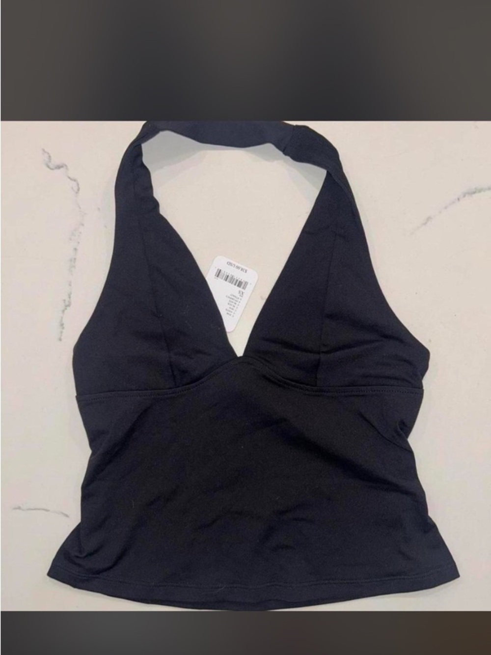 Free people Black Halter V-Neck Tank Top